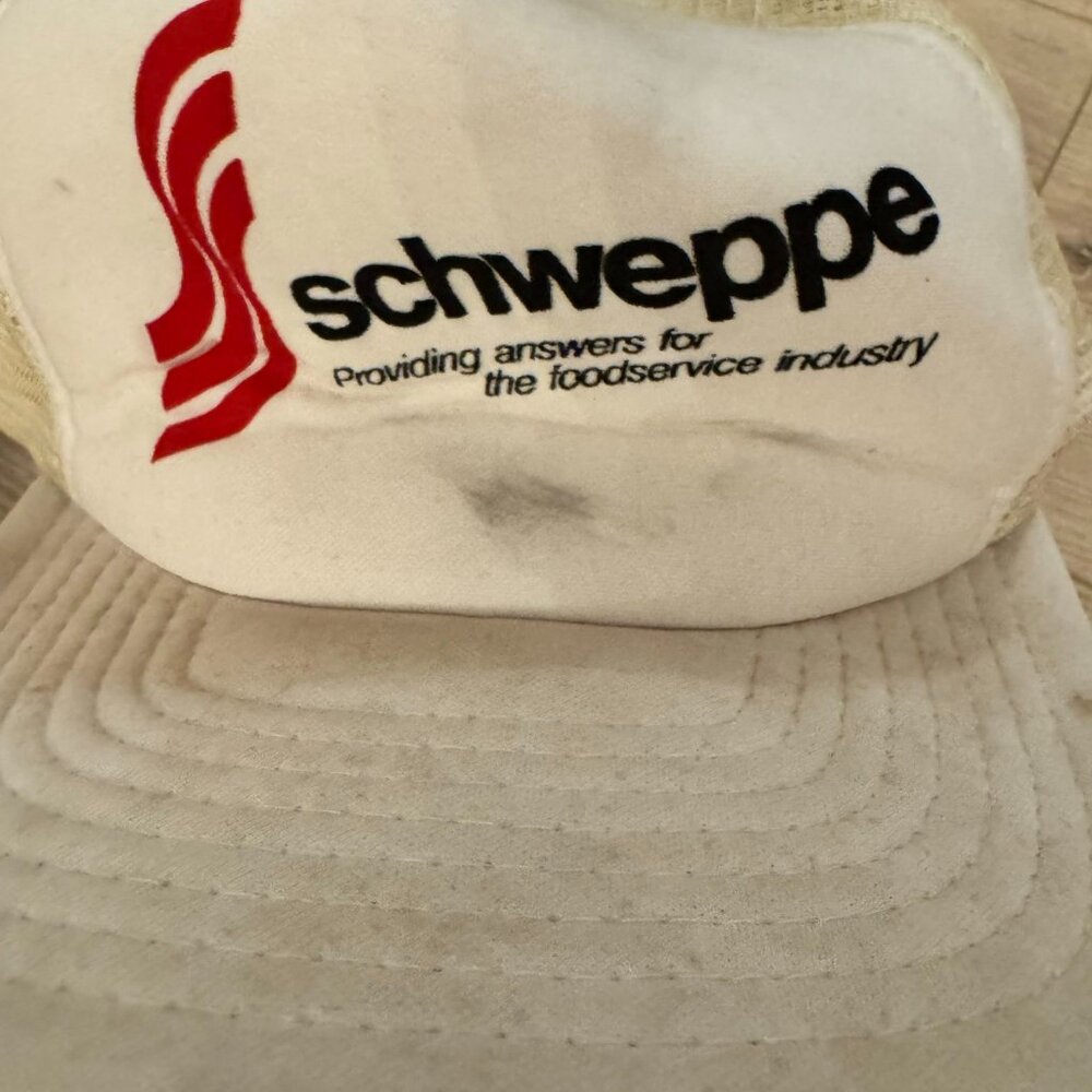 Vintage‎ Schweppe Foodservice Foam Mesh Trucker Hat Snapback